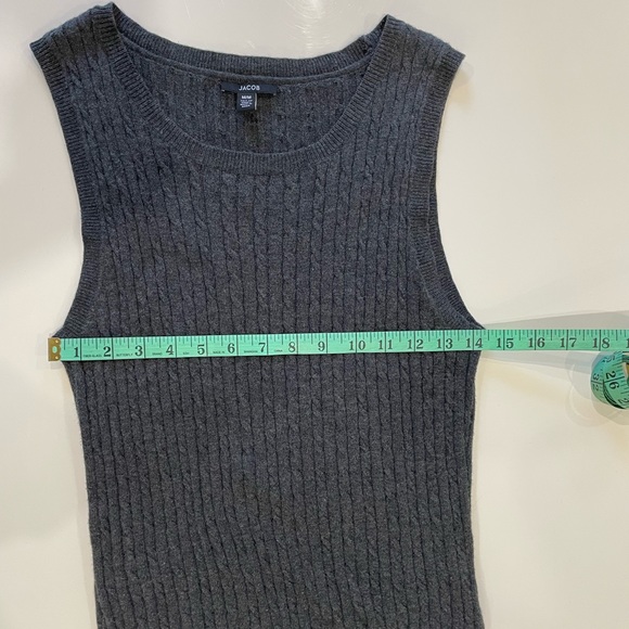 JACOB Charcoal Gray Cable Knit Sweater Vest ~ NWOT - Picture 6 of 9